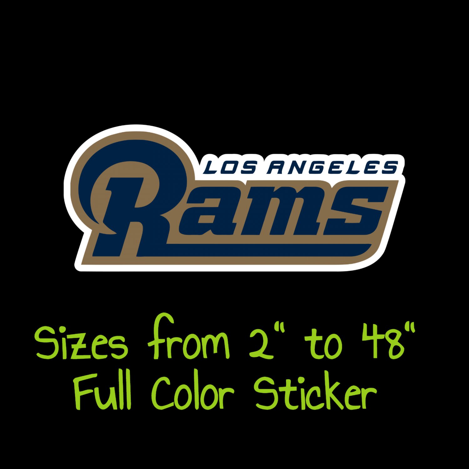 Los Angeles Rams Full Color Vinyl Decal | Hydroflask decal | Cornhole decal 4