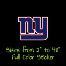 New York Giants Full Color Vinyl Decal | Hydroflask decal | Cornhole decal 2