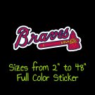 Atlanta Braves Full Color Vinyl Decal | Hydroflask decal | Cornhole decal 3