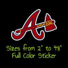 Atlanta Braves Full Color Vinyl Decal | Hydroflask decal | Cornhole decal 4