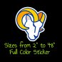 Los Angeles Rams Full Color Vinyl Decal | Hydroflask decal | Cornhole decal 3