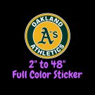 Oakland Athletics Full Color Vinyl Decal | Hydroflask decal | Cornhole decal 1