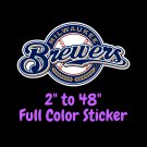 Milwaukee Brewers Full Color Vinyl Decal | Hydroflask decal | Cornhole decal 2