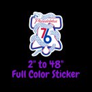 Philadelphia 76ers Full Color Vinyl Decal | Hydroflask decal | Cornhole decal 2