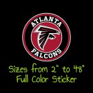 Atlanta Falcons Full Color Vinyl Decal | Hydroflask decal | Cornhole decal 4