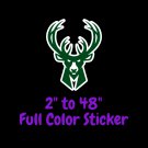 Milwaukee Bucks Full Color Vinyl Decal | Hydroflask decal | Cornhole decal 4