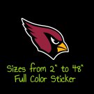 Arizona Cardinals Full Color Vinyl Decal | Hydroflask decal | Cornhole decal 1
