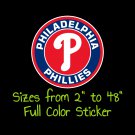 Philadelphia Phillies Full Color Vinyl Decal | Hydroflask decal Cornhole decal 6
