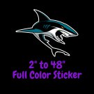San Jose Sharks Full Color Vinyl Decal | Hydroflask decal | Cornhole decal 1