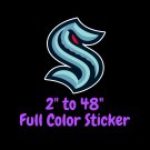 Seattle Kraken Full Color Vinyl Decal | Hydroflask decal | Cornhole decal 5
