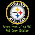 Pittsburgh Steelers Full Color Vinyl Decal | Hydroflask decal | Cornhole decal 1