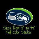 Seattle Seahawks Full Color Vinyl Decal | Hydroflask decal | Cornhole decal 6