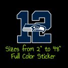 Seattle Seahawks Full Color Vinyl Decal | Hydroflask decal | Cornhole decal 14