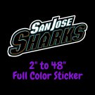 San Jose Sharks Full Color Vinyl Decal | Hydroflask decal | Cornhole decal 4