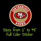San Francisco 49ers  Full Color Vinyl Decal | Hydroflask decal Cornhole decal 1