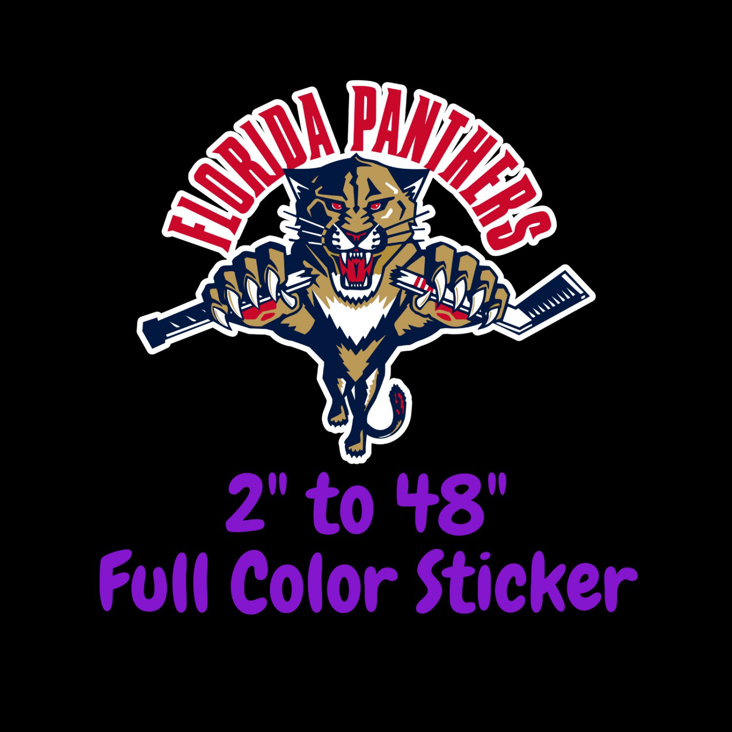 Florida Panthers Full Color Vinyl Decal | Hydroflask decal | Cornhole decal 2