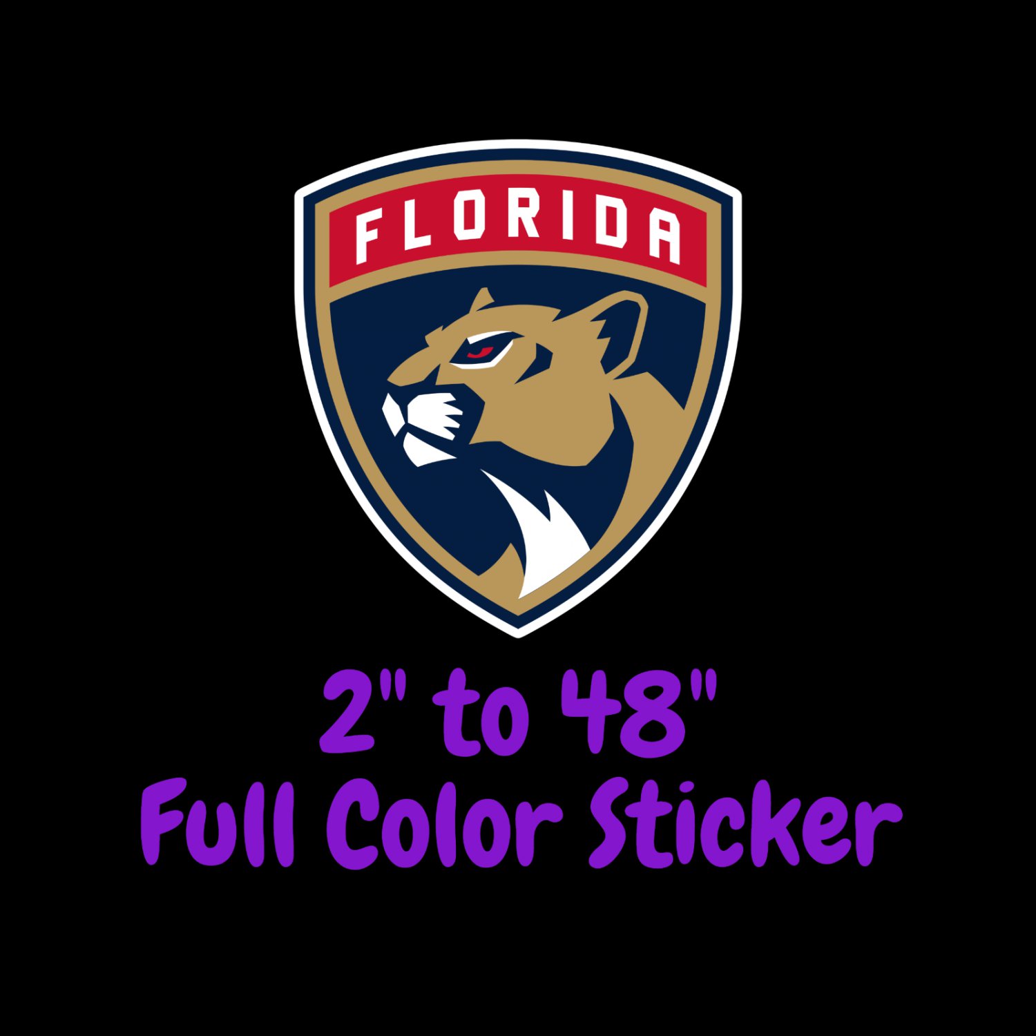 Florida Panthers Full Color Vinyl Decal | Hydroflask decal | Cornhole decal 6