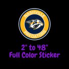 Nashville Predators Full Color Vinyl Decal | Hydroflask decal | Cornhole decal 1