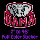 Alabama Crimsontide Full Color Vinyl Decal | Hydroflask decal  Cornhole decal 24