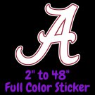 Alabama Crimsontide Full Color Vinyl Decal | Hydroflask decal  Cornhole decal 13