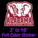 Alabama Crimsontide Full Color Vinyl Decal | Hydroflask decal  Cornhole decal 15