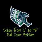 Seattle Seahawks Full Color Vinyl Decal | Hydroflask decal | Cornhole decal 2