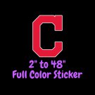 Cleveland Indians Full Color Vinyl Decal | Hydroflask decal | Cornhole decal 3