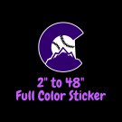 Colorado Rockies Full Color Vinyl Decal | Hydroflask decal | Cornhole decal 2