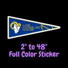 Los Angeles Rams Full Color Vinyl Decal | Hydroflask decal | Cornhole decal 2