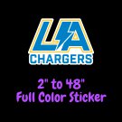 Los Angeles Chargers Full Color Vinyl Decal | Hydroflask decal Cornhole decal 3