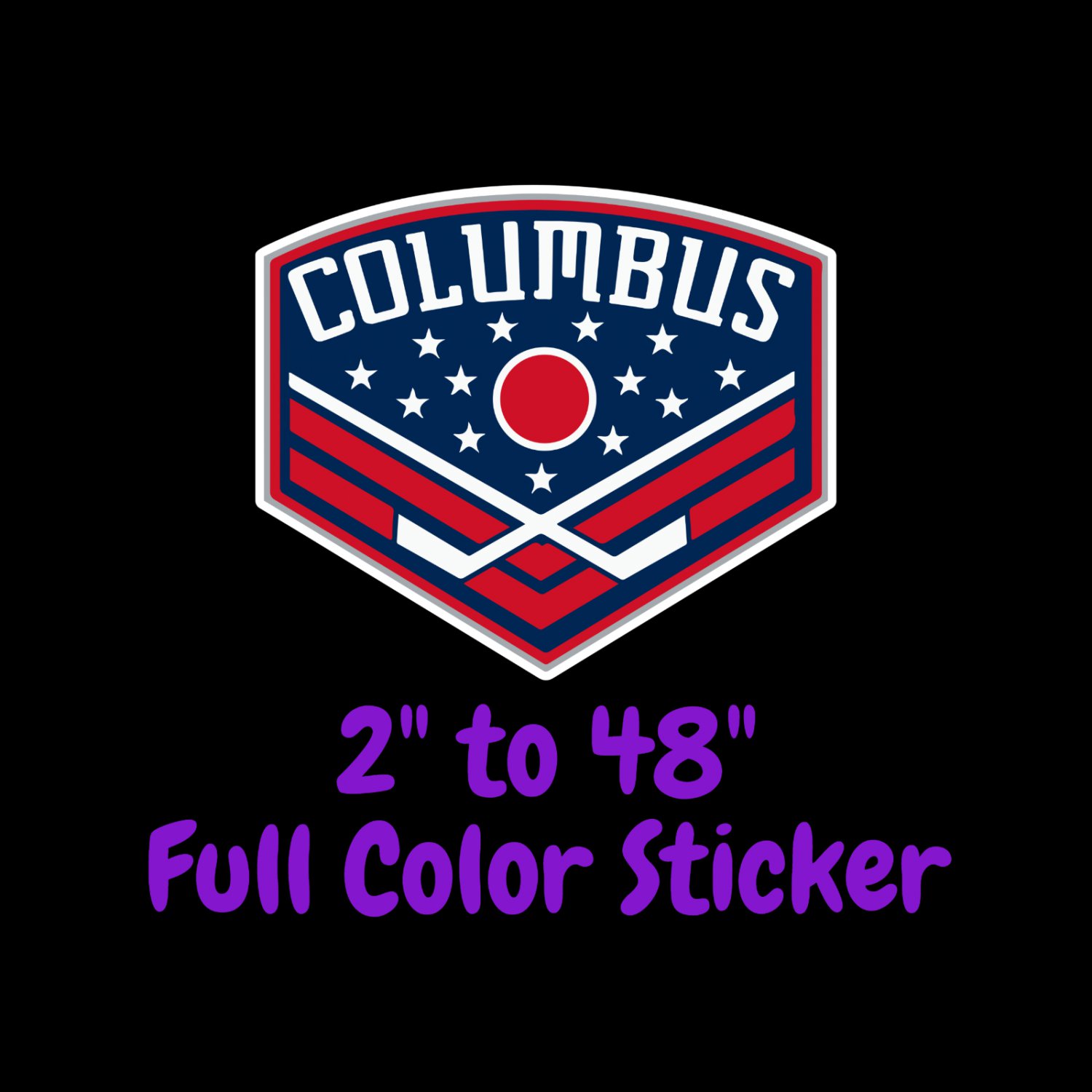 Columbus Blue Jackets Full Color Vinyl Decal | Hydroflask decal Cornhole decal 3