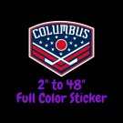Columbus Blue Jackets Full Color Vinyl Decal | Hydroflask decal Cornhole decal 3