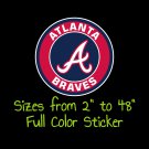 Atlanta Braves Full Color Vinyl Decal | Hydroflask decal | Cornhole decal 2