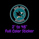 San Jose Sharks Full Color Vinyl Decal | Hydroflask decal | Cornhole decal 3