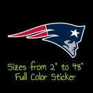 New England Patriots Full Color Vinyl Decal | Hydroflask decal Cornhole decal 2
