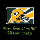 Green Bay Packers Full Color Vinyl Decal | Hydroflask decal | Cornhole decal 2