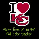 Kansas City Chiefs Full Color Vinyl Decal | Hydroflask decal | Cornhole decal 3