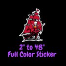 Tampa Bay Buccaneers Full Color Vinyl Decal | Hydroflask decal Cornhole decal 1