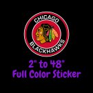 Chicago Blackhawks Full Color Vinyl Decal | Hydroflask decal | Cornhole decal 1