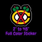 Chicago Blackhawks Full Color Vinyl Decal | Hydroflask decal | Cornhole decal 2