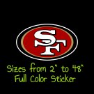 San Francisco 49ers  Full Color Vinyl Decal | Hydroflask decal Cornhole decal 3