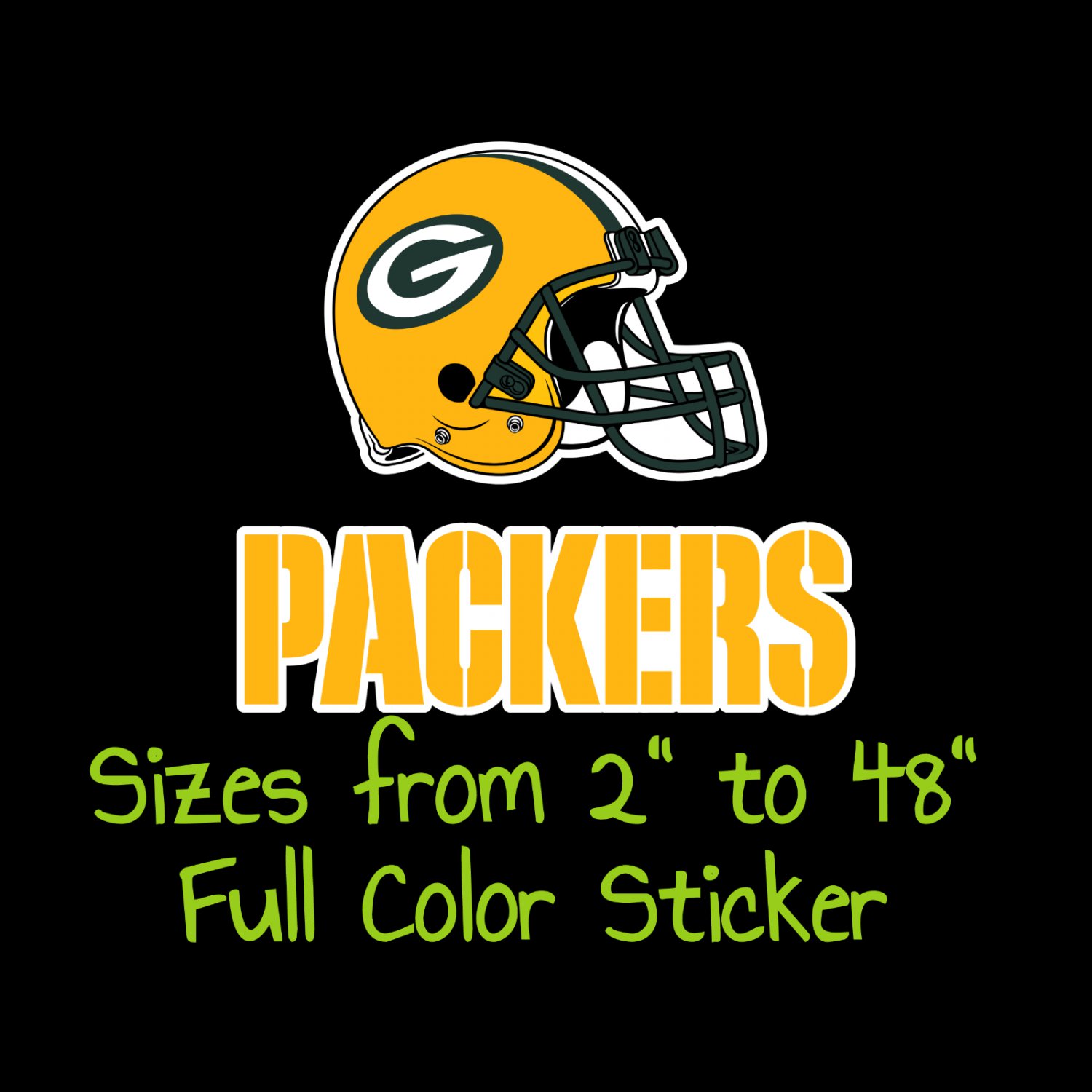 Green Bay Packers Full Color Vinyl Decal | Hydroflask decal | Cornhole decal 9