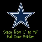 Dallas Cowboys Full Color Vinyl Decal | Hydroflask decal | Cornhole decal 15