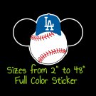 Los Angeles Dodgers Full Color Vinyl Decal | Hydroflask decal Cornhole decal 11