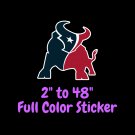 Houston Texans Full Color Vinyl Decal | Hydroflask decal | Cornhole decal 2