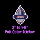 New York Giants Full Color Vinyl Decal | Hydroflask decal | Cornhole decal 1