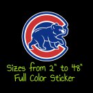 Chicago Cubs Full Color Vinyl Decal | Hydroflask decal | Cornhole decal 8