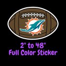 Miami Dolphins Full Color Vinyl Decal | Hydroflask decal | Cornhole decal 6