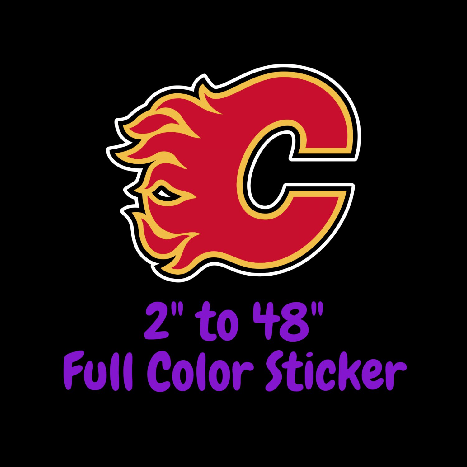 Calgary Flames Full Color Vinyl Decal | Hydroflask decal | Cornhole decal 1