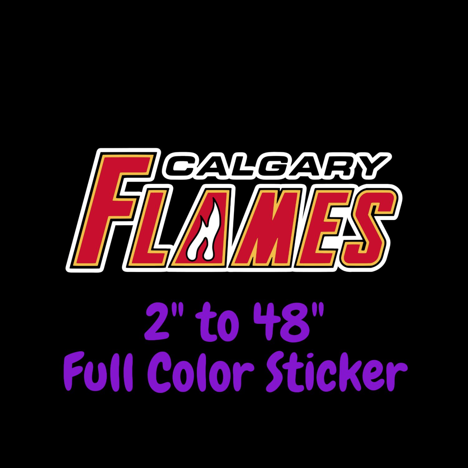 Calgary Flames Full Color Vinyl Decal | Hydroflask decal | Cornhole decal 3